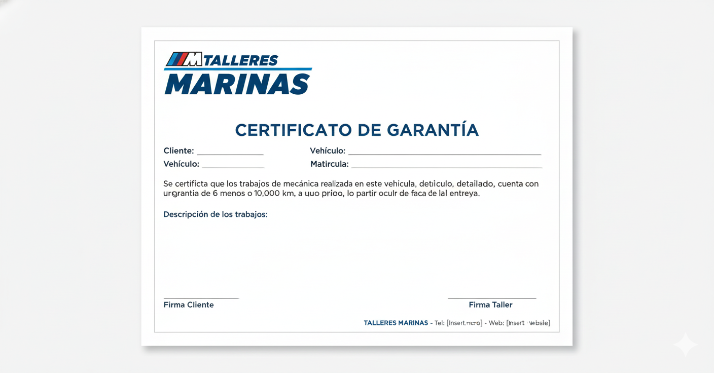 Certificado de garantía BMW